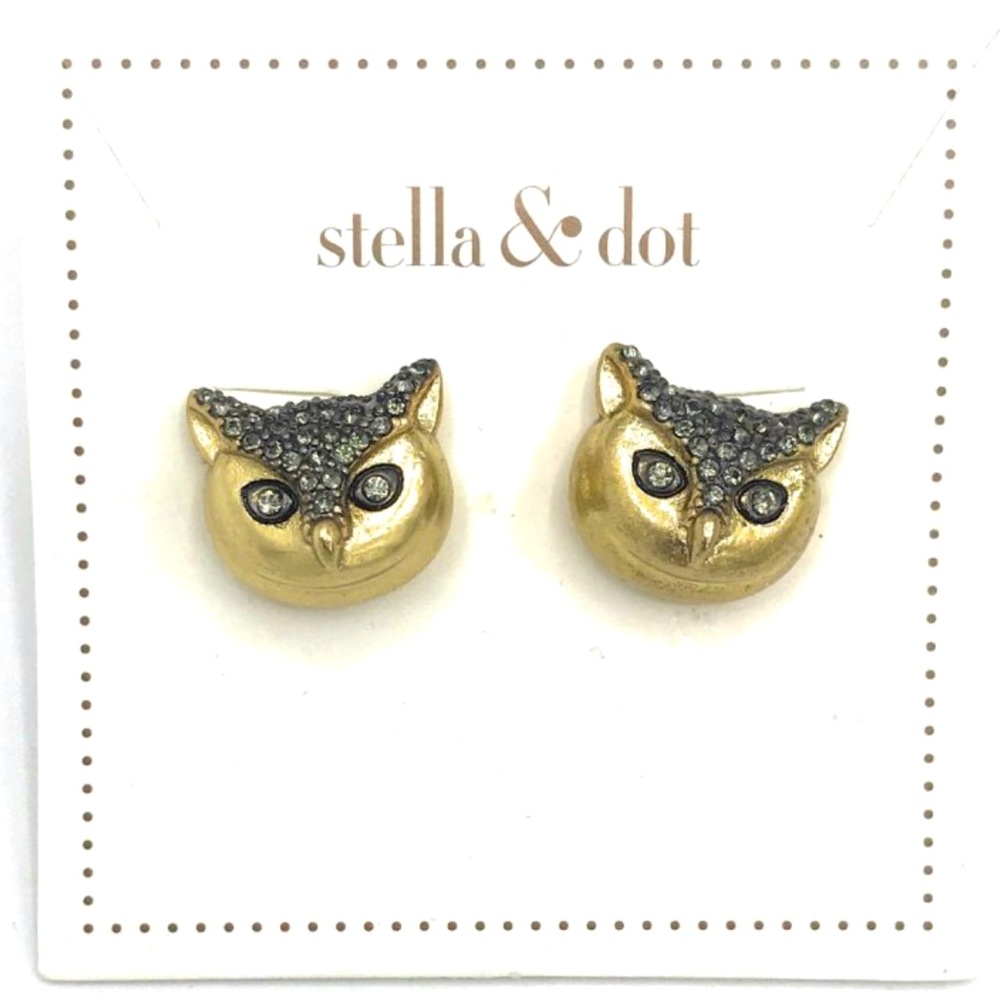 Stella & Dot Pave Owl Studs